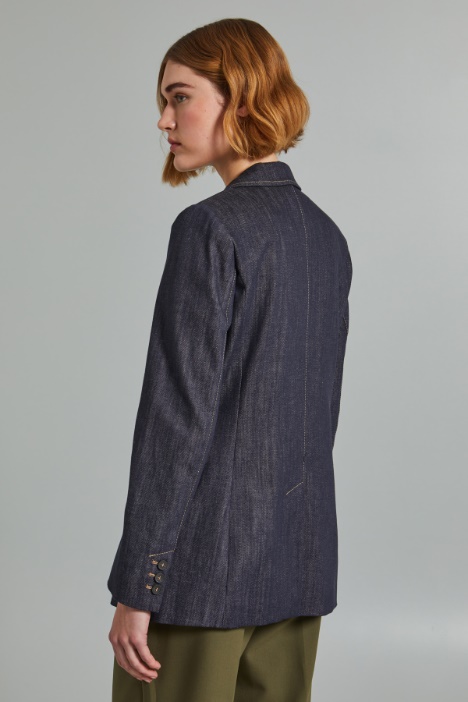 Blazer sfiancato effetto denim