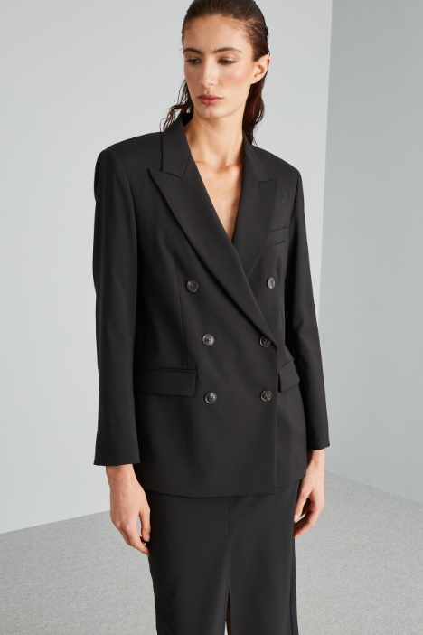 Double-breasted canvas blazer Intrend