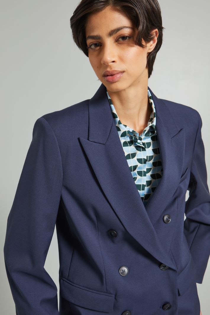 Double-breasted canvas blazer Intrend - 3