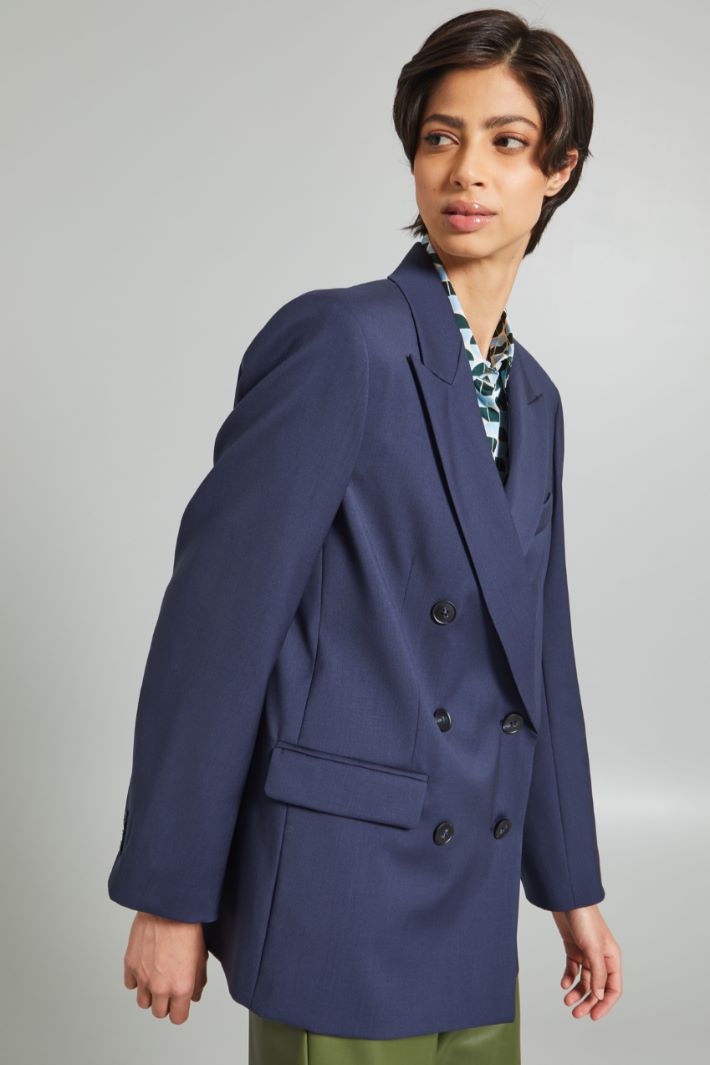 Double-breasted canvas blazer Intrend - 4