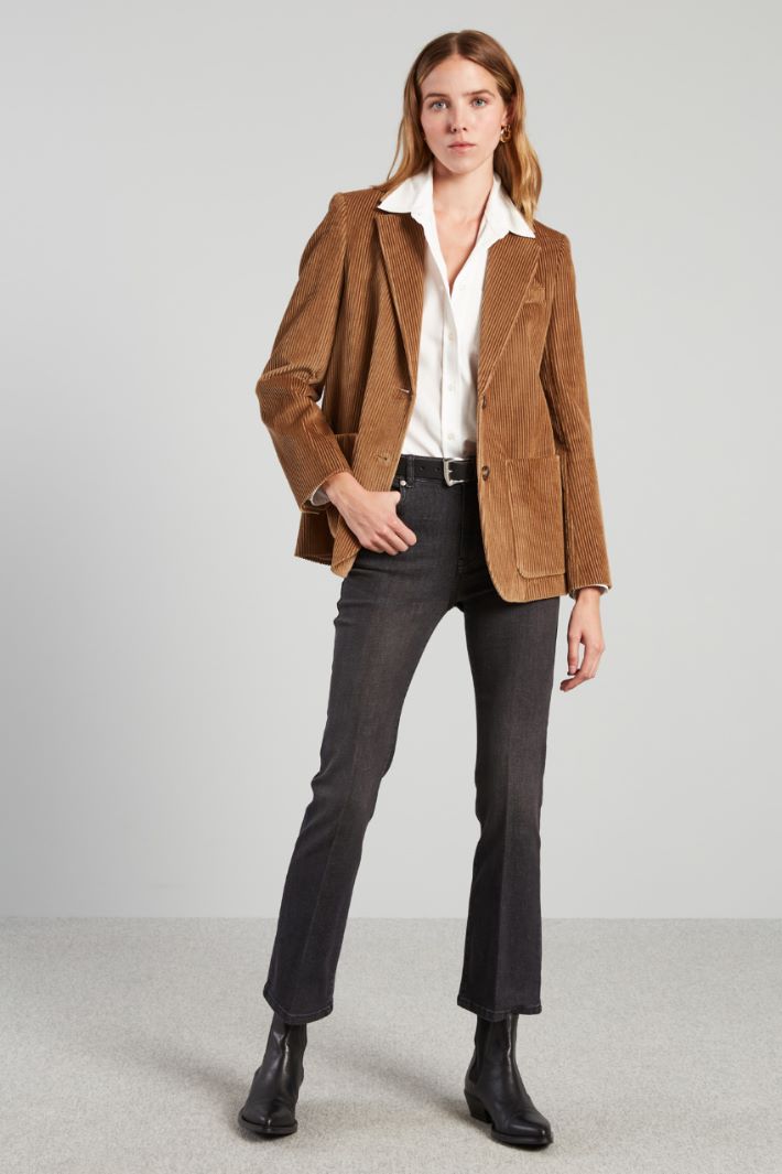 Blazer in velluto di cotone cammello Intrend