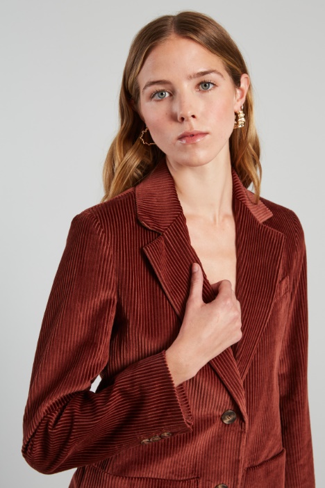 Blazer in velluto di cotone