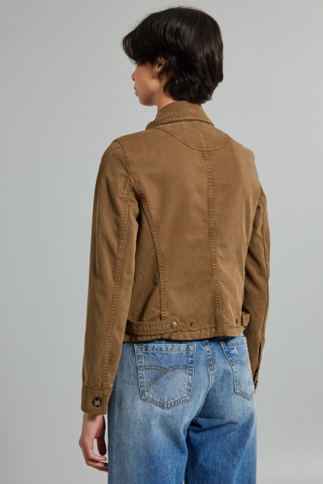 Sahariana in gabardina di cotone