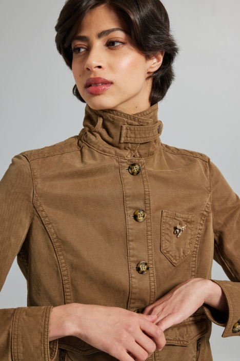 Sahariana in gabardina di cotone