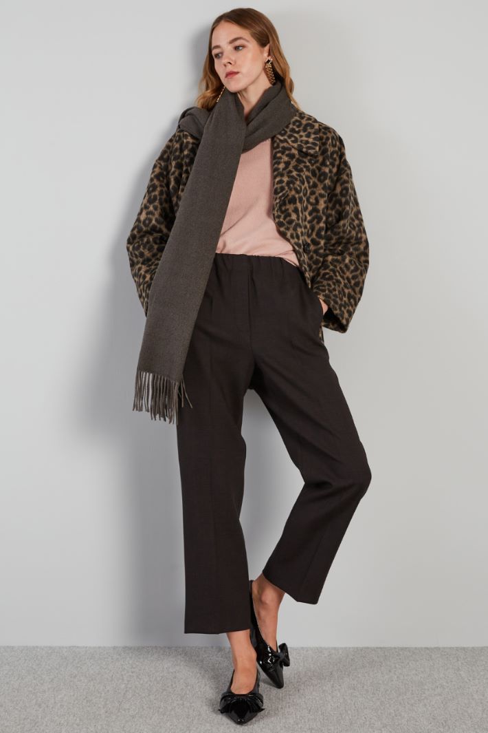 Brushed jacquard coat Intrend