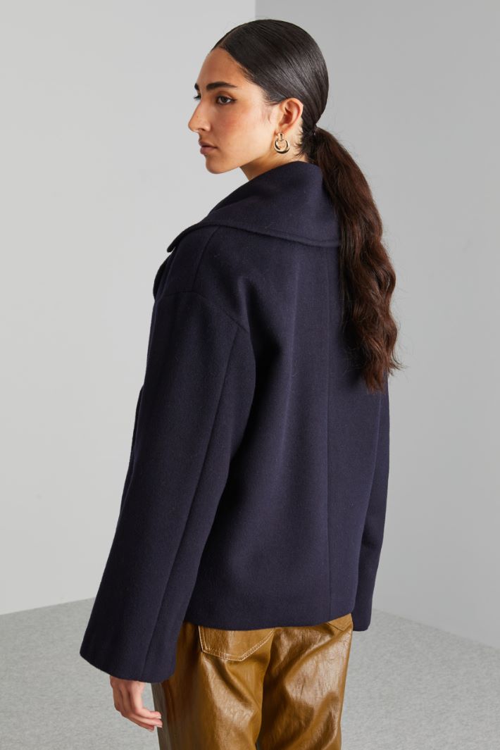 Double-breasted pea coat in pure wool Intrend - 2