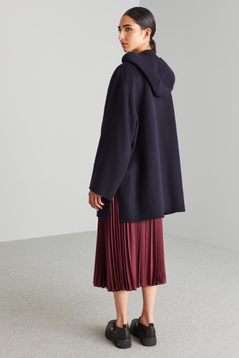 Cappotto in panno con zip