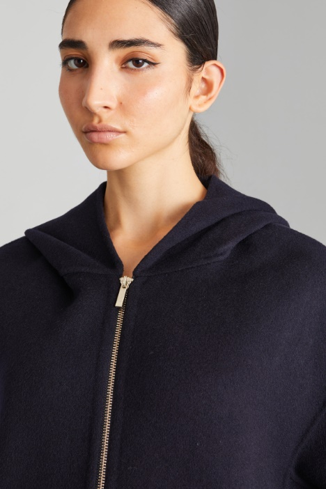 Cappotto in panno con zip
