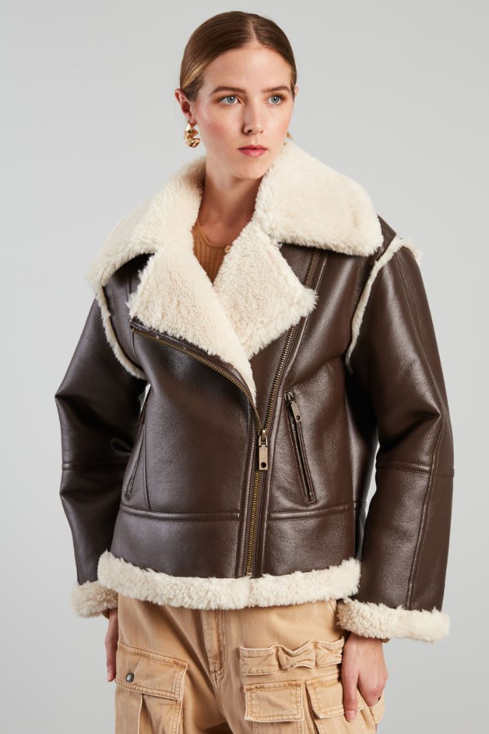 Plush-lined biker jacket Intrend - 3