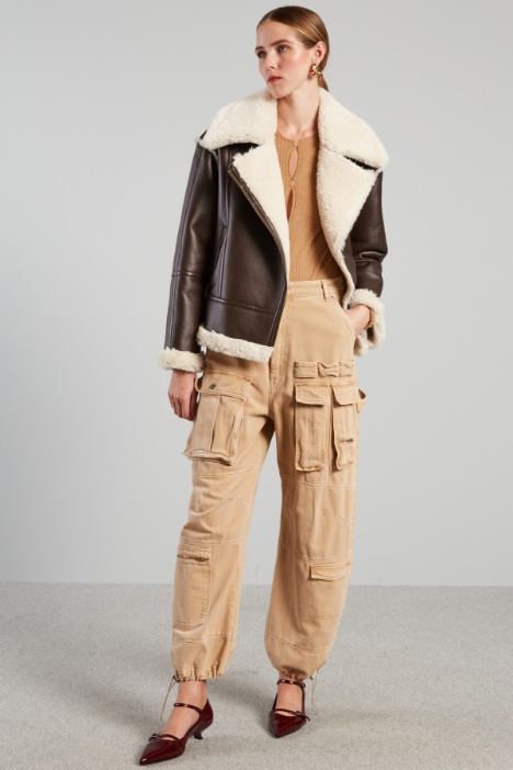 Plush-lined biker jacket Intrend