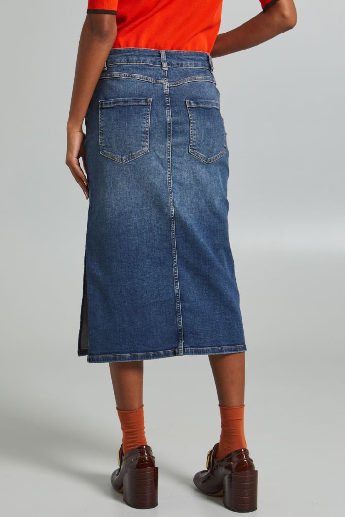 Denim midi skirt Intrend - 2