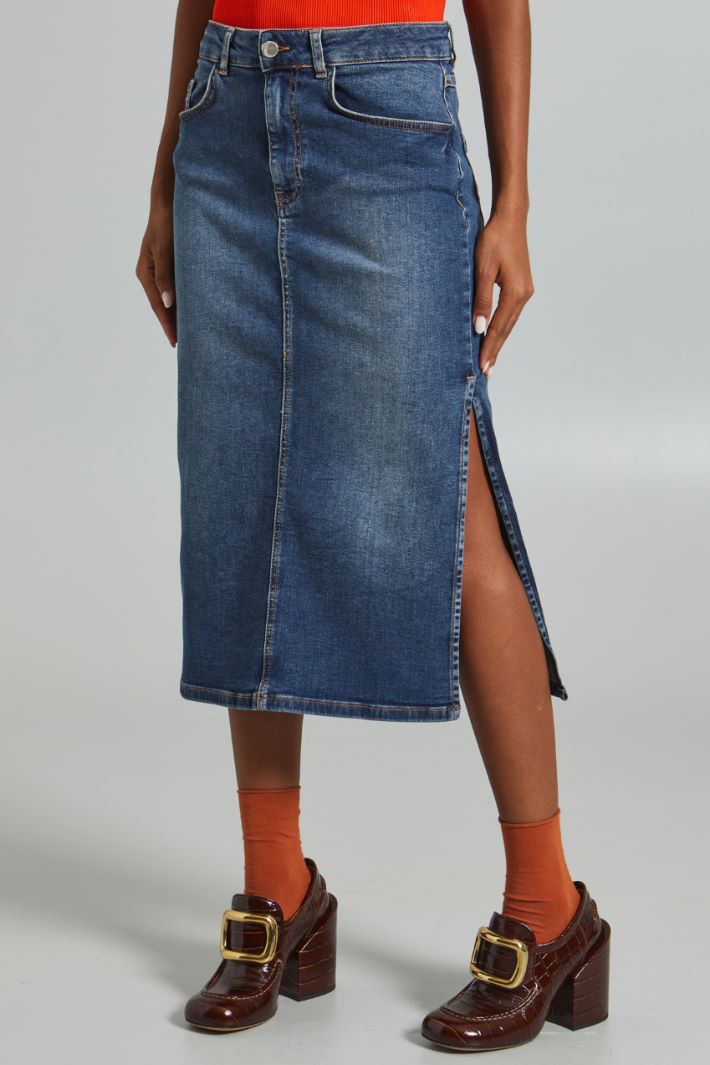 Denim midi skirt Intrend - 3