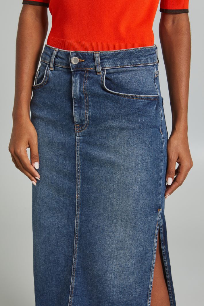 Denim midi skirt Intrend - 4