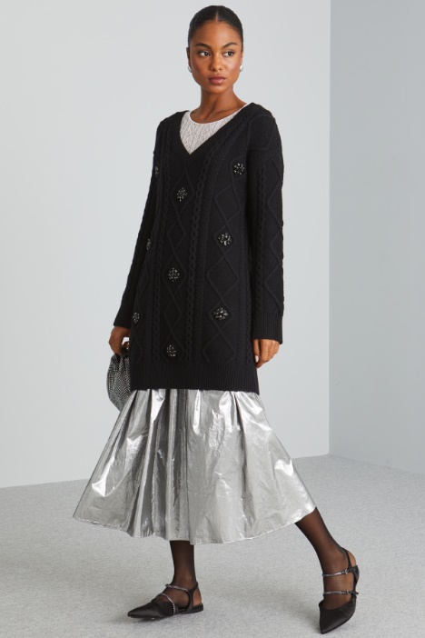 Full skirt in  lamé taffeta Intrend