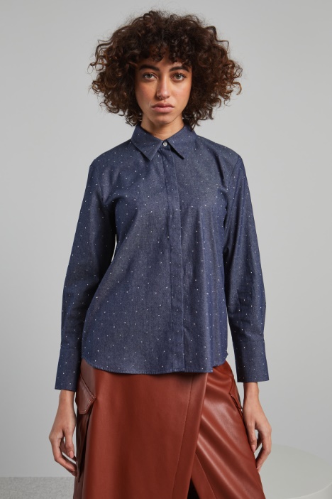 Rhinestone-embellished shirt Intrend