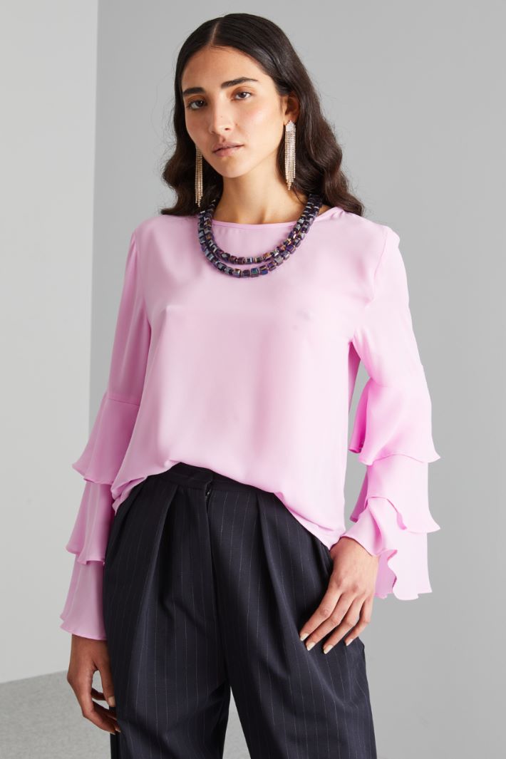 Blouse with flounced sleeves Intrend - 3