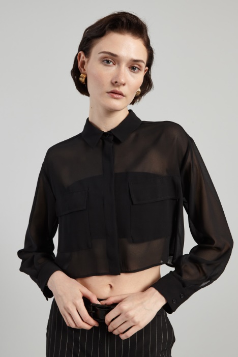 Cropped georgette shirt Intrend