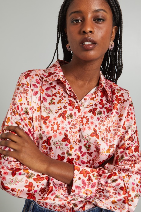 Camicia fluida in raso