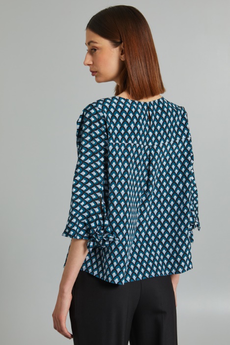 Blusa in crépe di pura seta
