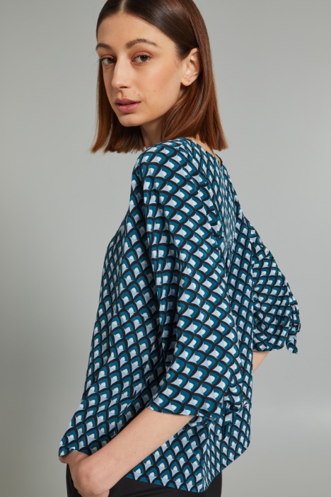 Blusa in crépe di pura seta