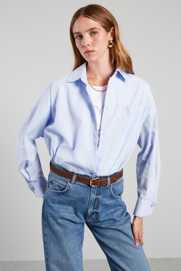 Boxy poplin shirt Intrend - 3