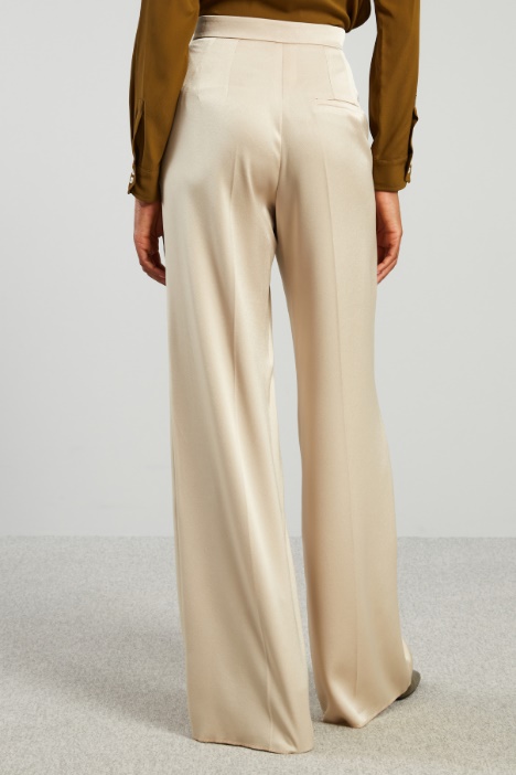 Pantaloni a palazzo in raso