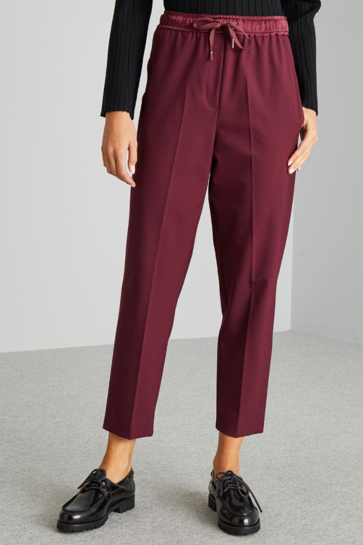 Trousers with satin waistband Intrend - 3