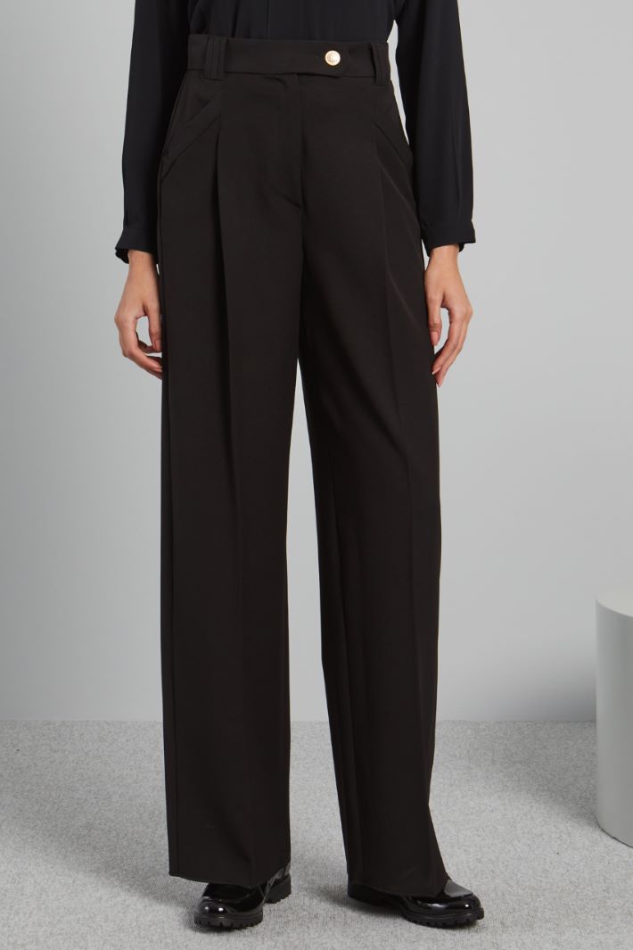 Trousers with sewn pleats Intrend - 3