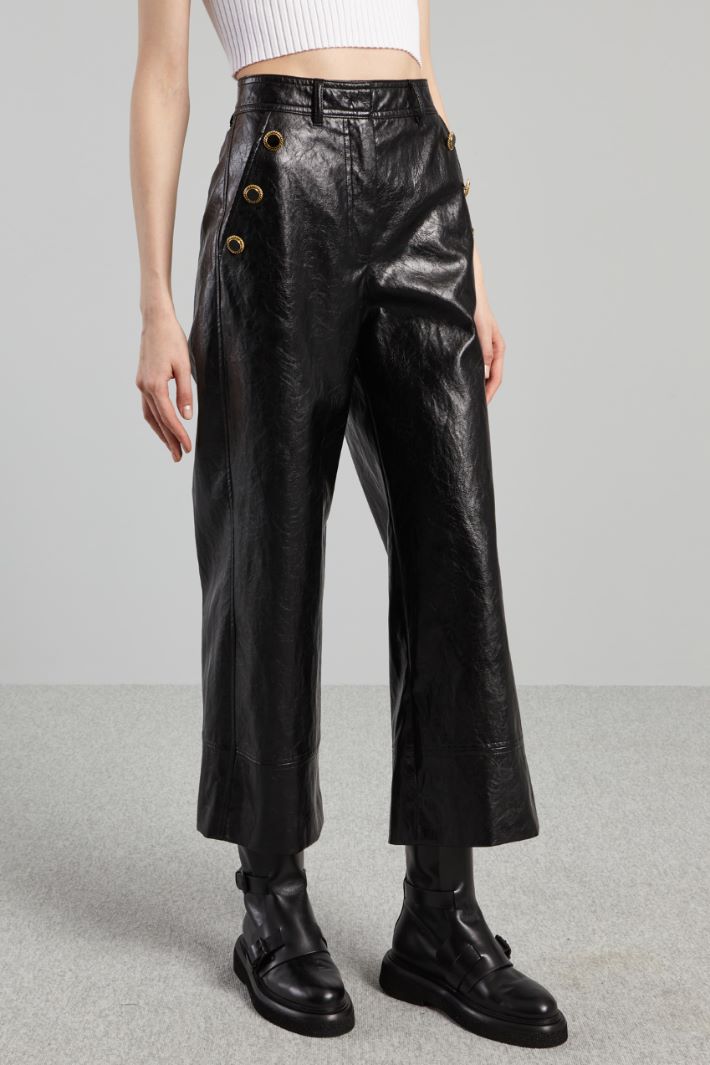 Flared faux leather trousers Intrend - 3