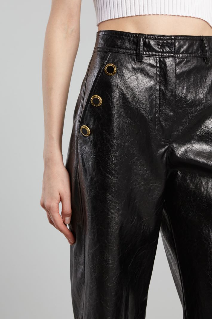 Flared faux leather trousers Intrend - 4