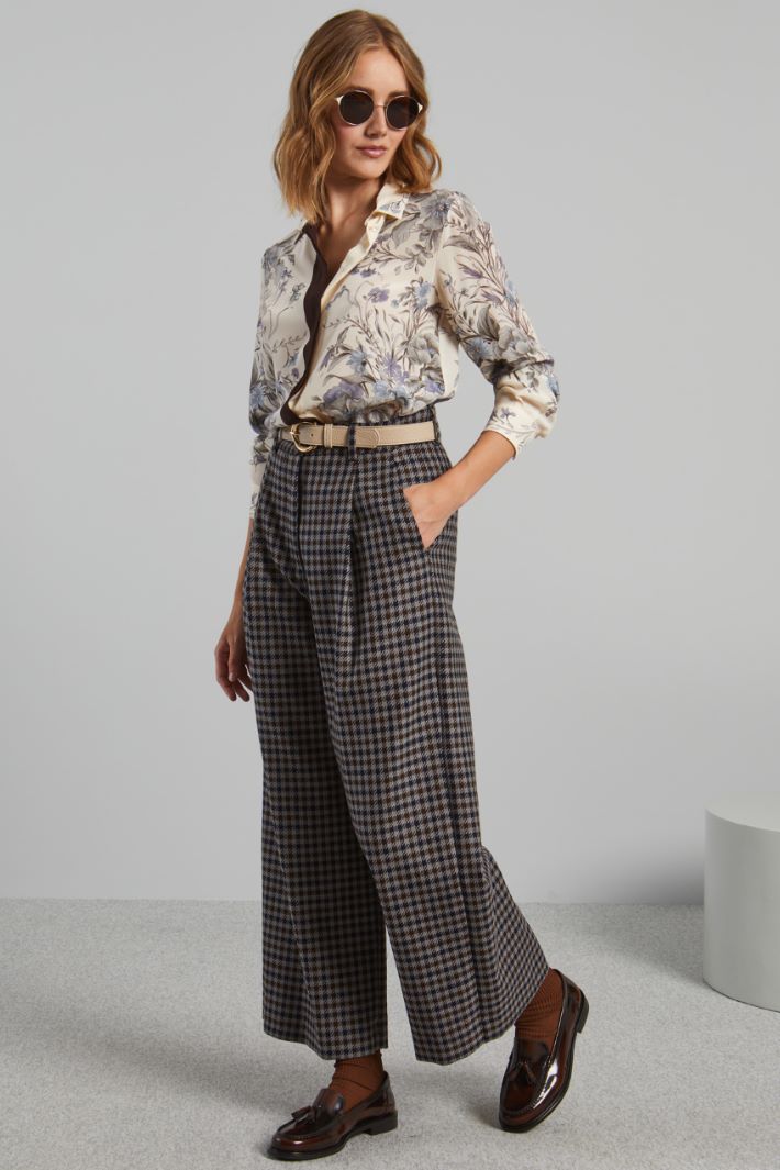 Wide-leg basketweave trousers Intrend