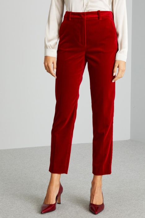 Pantalones de terciopelo liso