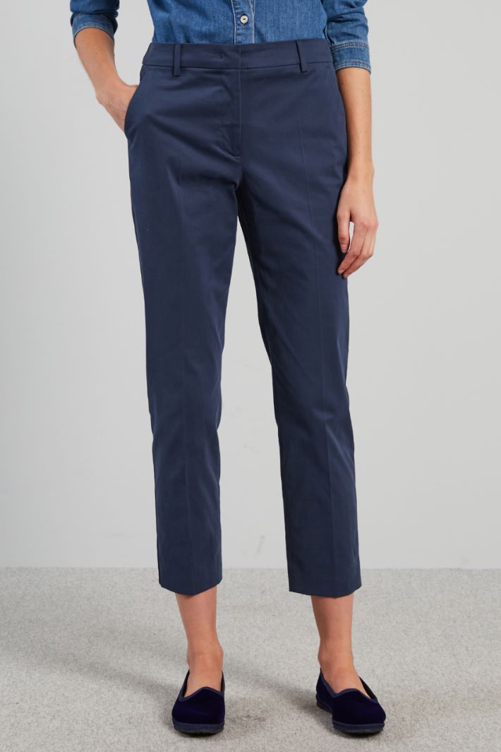 Cotton satin trousers Intrend - 3