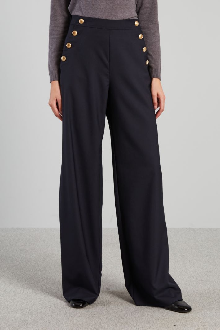 Buttoned palazzo trousers Intrend - 3