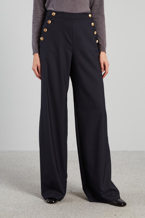 Pantaloni palazzo con bottoni