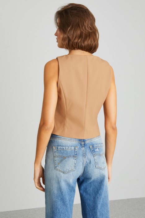 Gilet sfiancato in tela
