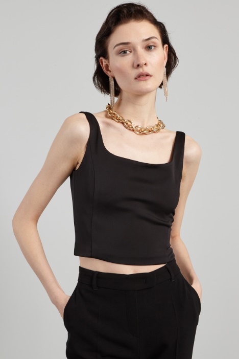 Crop top in raso Intrend