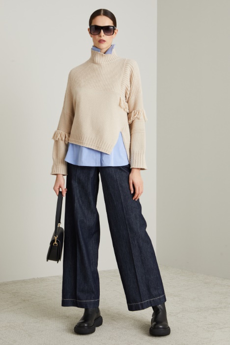 Jeans larghi con impunture Intrend