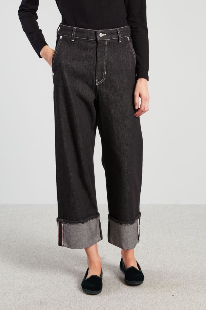 Turn-up jeans with wide-leg Intrend - 3