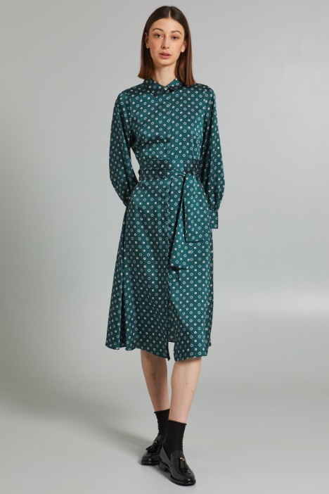 Abito chemisier in twill a fantasia