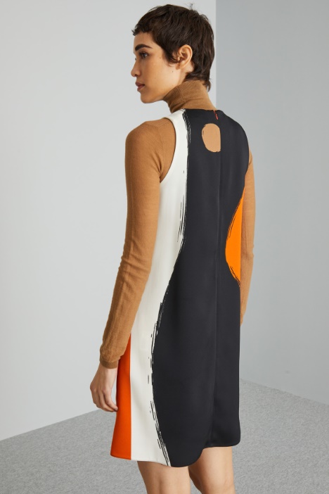 Abito corto in enver satin lucido