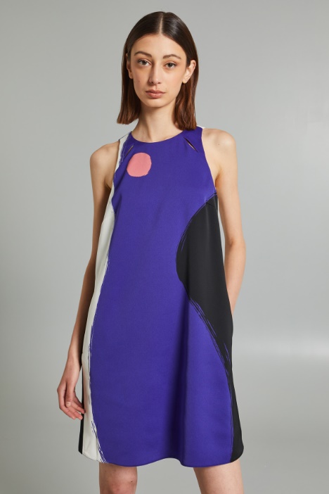 Abito corto in enver satin lucido