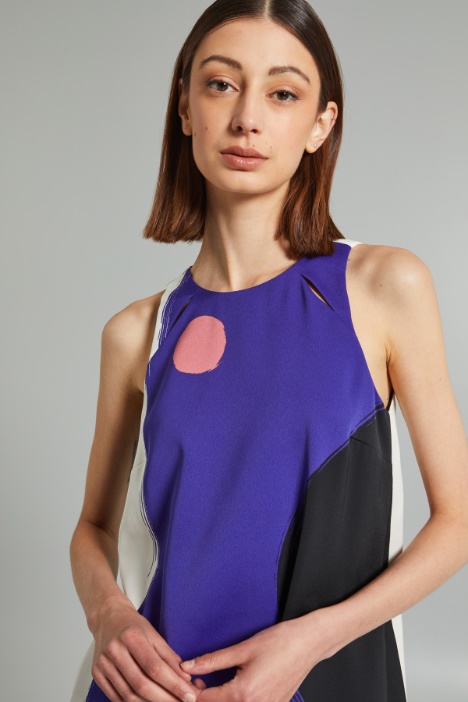 Abito corto in enver satin lucido