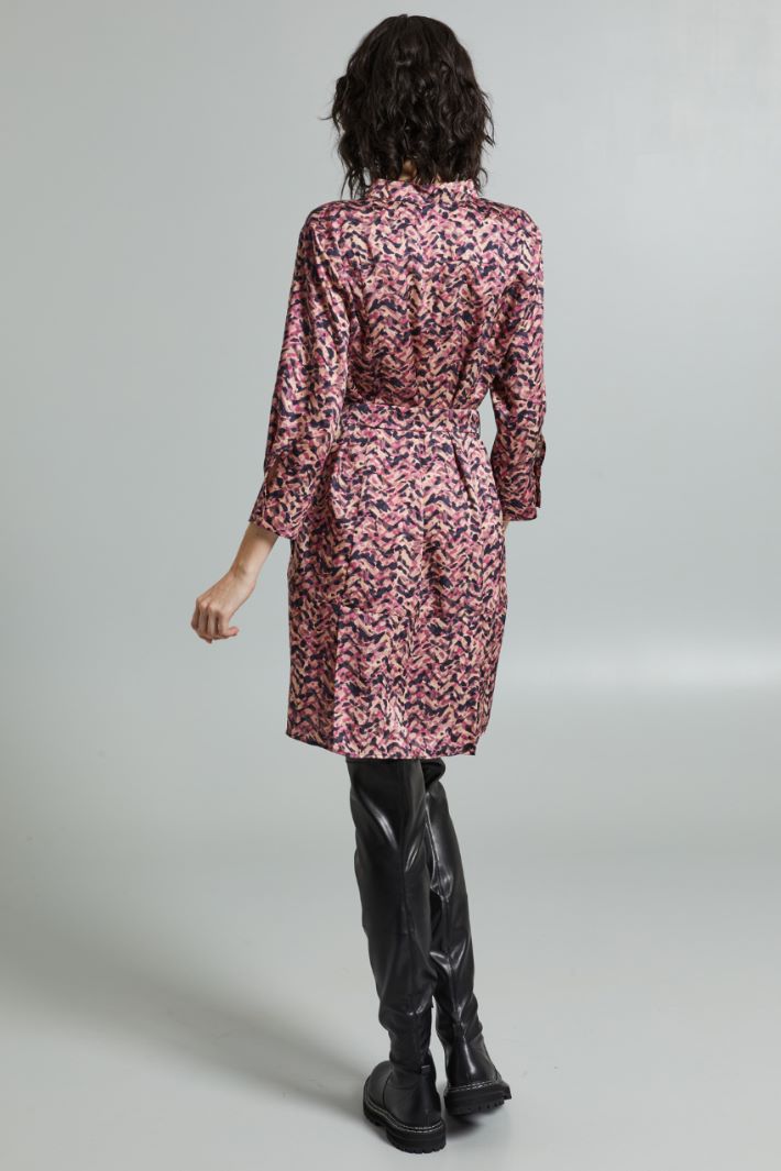 Printed dress with belt Intrend - 2