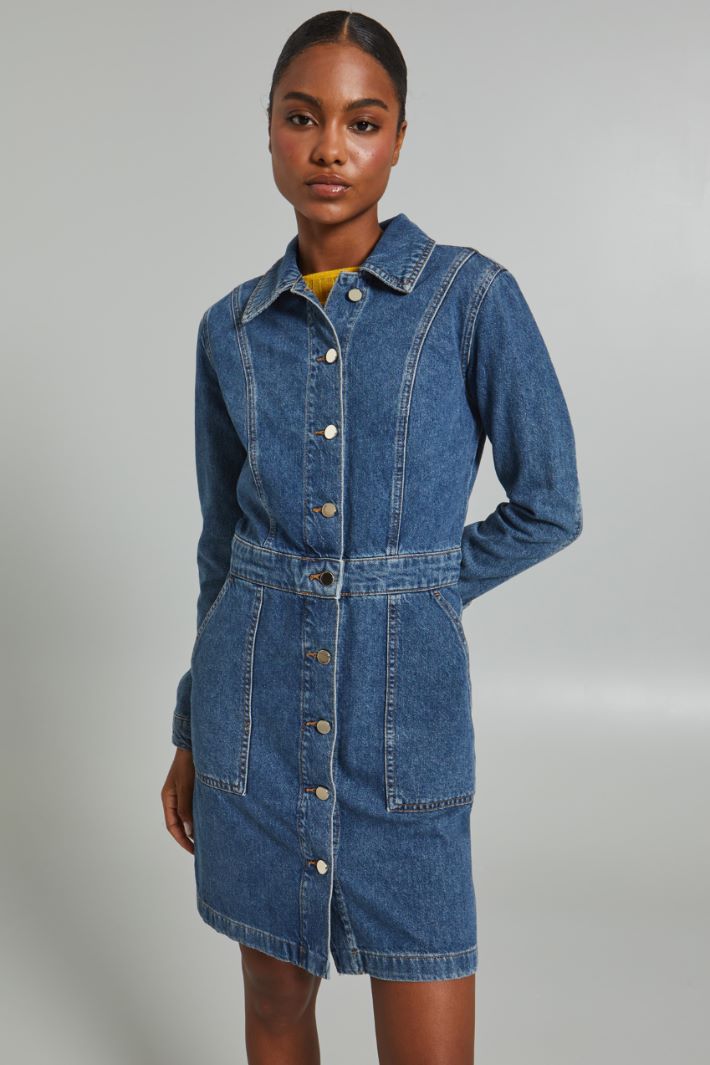 Denim shirt dress Intrend - 3