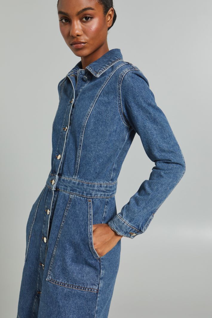 Denim shirt dress Intrend - 4