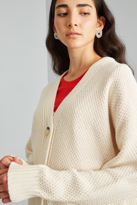 Cardigan morbido in cotone