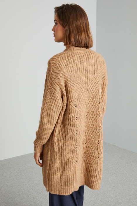 Cardigan lungo traforato