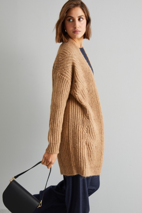 Cardigan lungo traforato