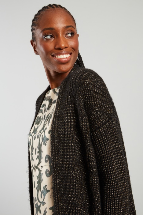 Cardigan lungo traforato